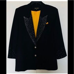 High Point Party Jacket Sz M Gorgeous Embellished Collar & Sleeves Vintage
